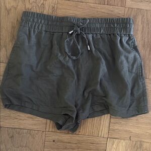 Zara Army Green Lightweight Drawstring Shorts